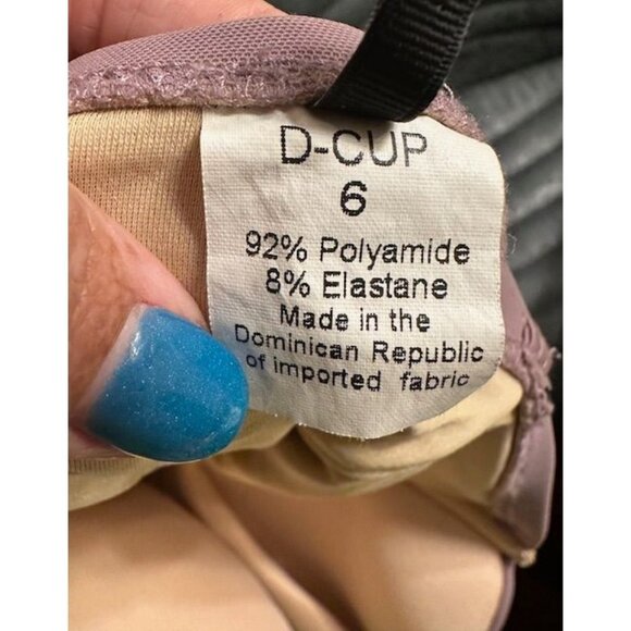 J Crew Retro Mauve Ruched Bandeau Resort Strapless One Piece Swimsuit D-Cup Sz 6 - Picture 6 of 7